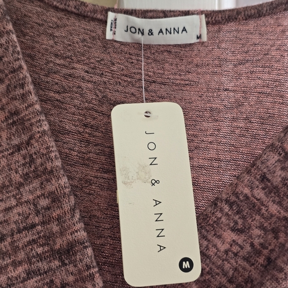 Jon & Anna Heathered Rose Burgundy Knit Sweater Size M - Picture 2 of 9